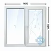 Двухстворчатое окно 1450x1420 с установкой