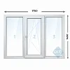 Трехстворчатое окно 1750x1450 с установкой
